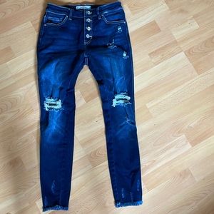 Kancan size 26 brand new dark wash high rise button fly skinny jeans